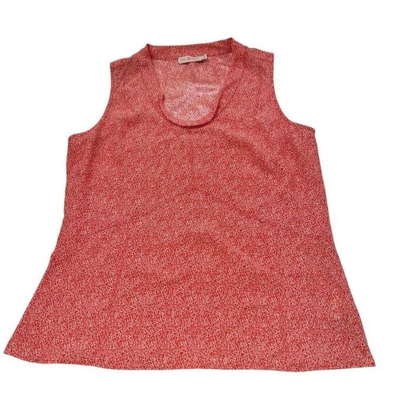 Tory Burch Poppy Floral 100% Silk Jasmine Sleeveless Blouse Size 10 - Picture 4 of 8
